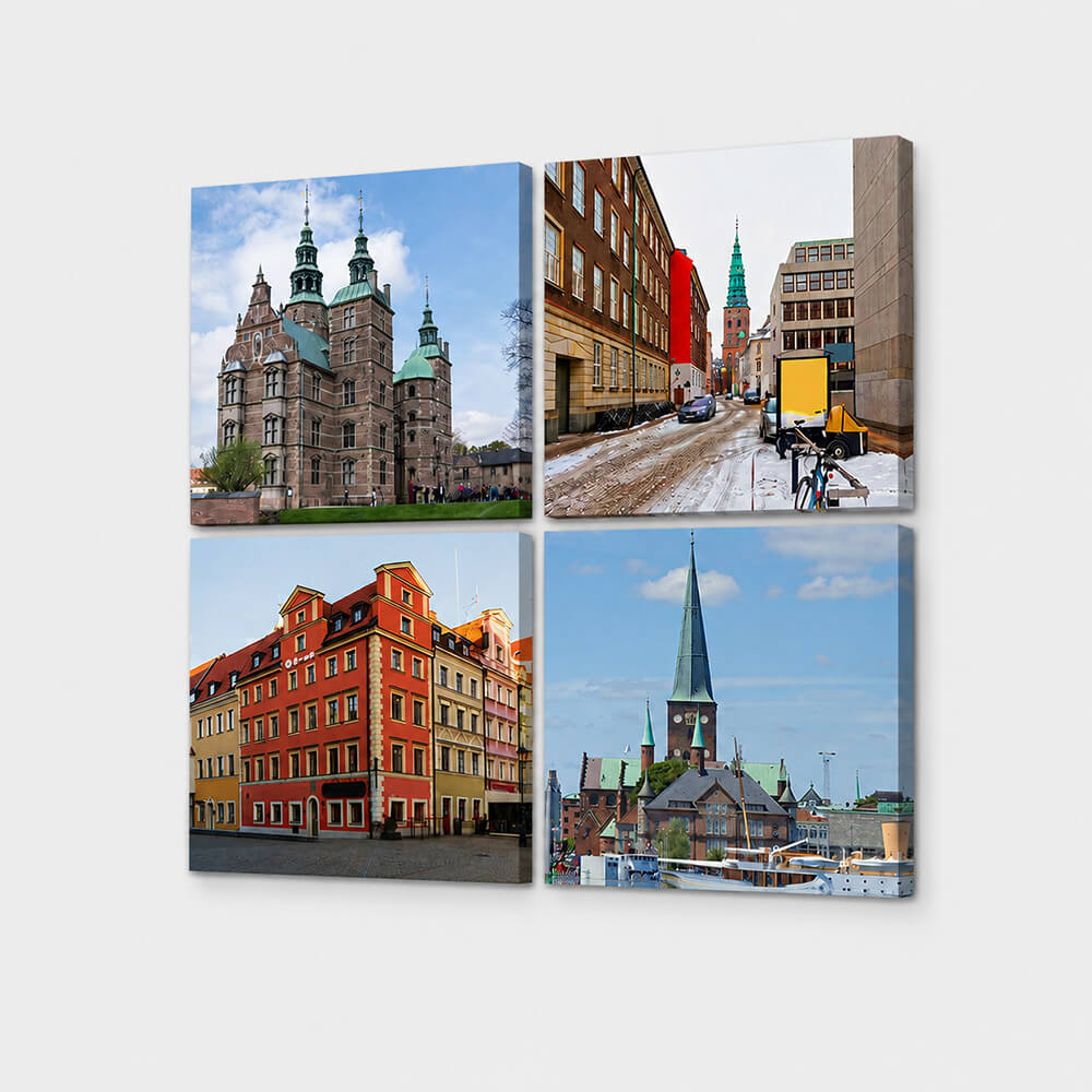 Eksklusivt Canvasprint - Væg Collage (flere billeder, der på væggen danner en collage) 2